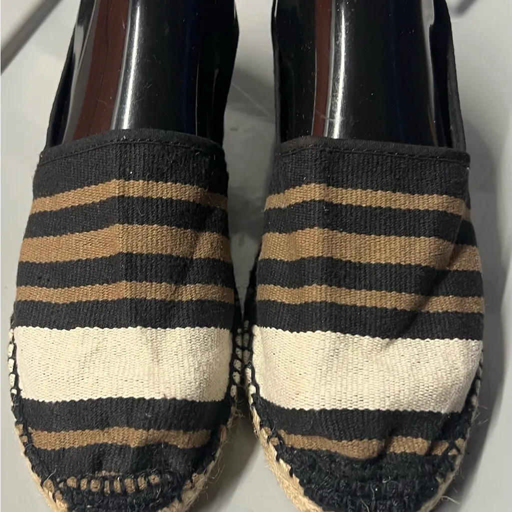 3 x $50 Elegant Striped Espadrilles in Black and Brown Toni Pons Size 9 - Image 3