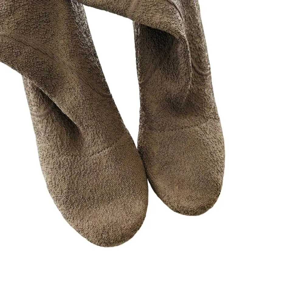 Charles by Charles David Iceland Knit Bootie Taupe Size 9 Sock Bootie 3" Heel - Image 6