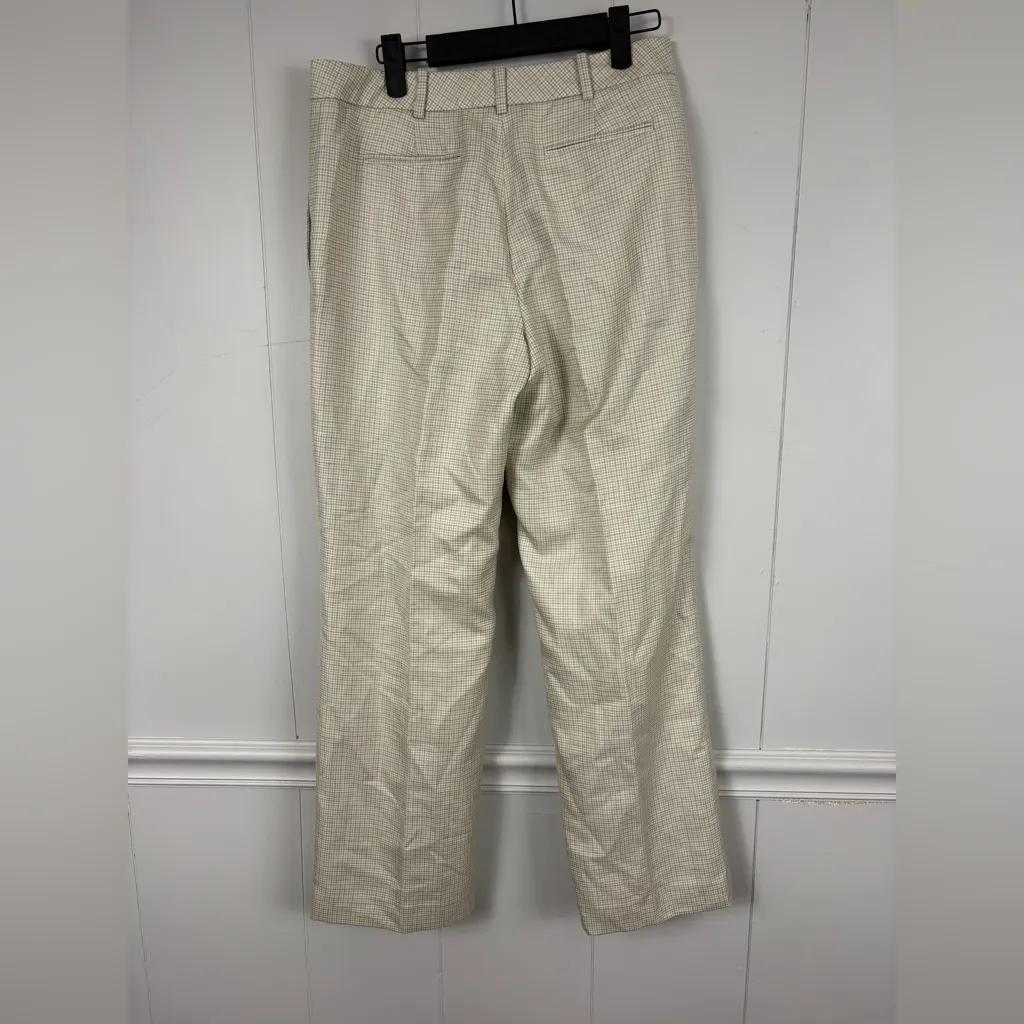 NWOT Brooks Brothers Woven in Italy Plaid Pants Linen Wool Silk Blend Luxury 6 - Image 2