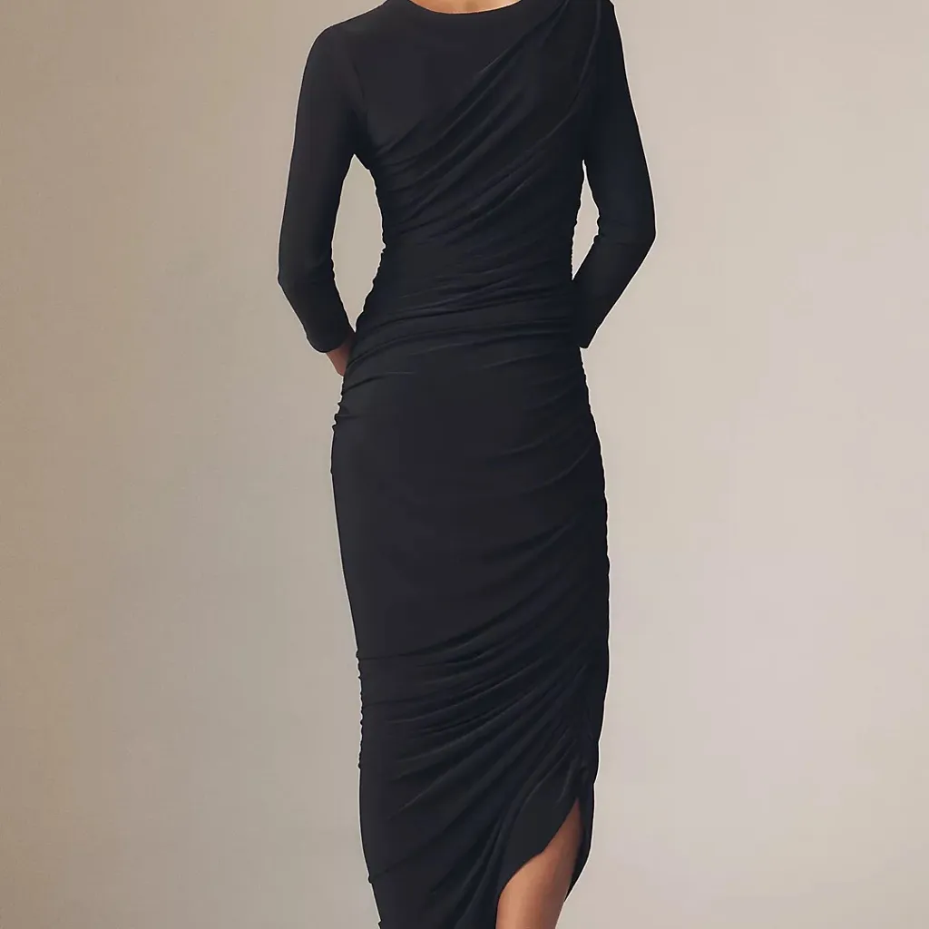 Norma Kamali Navy Diana Dress - Image 3