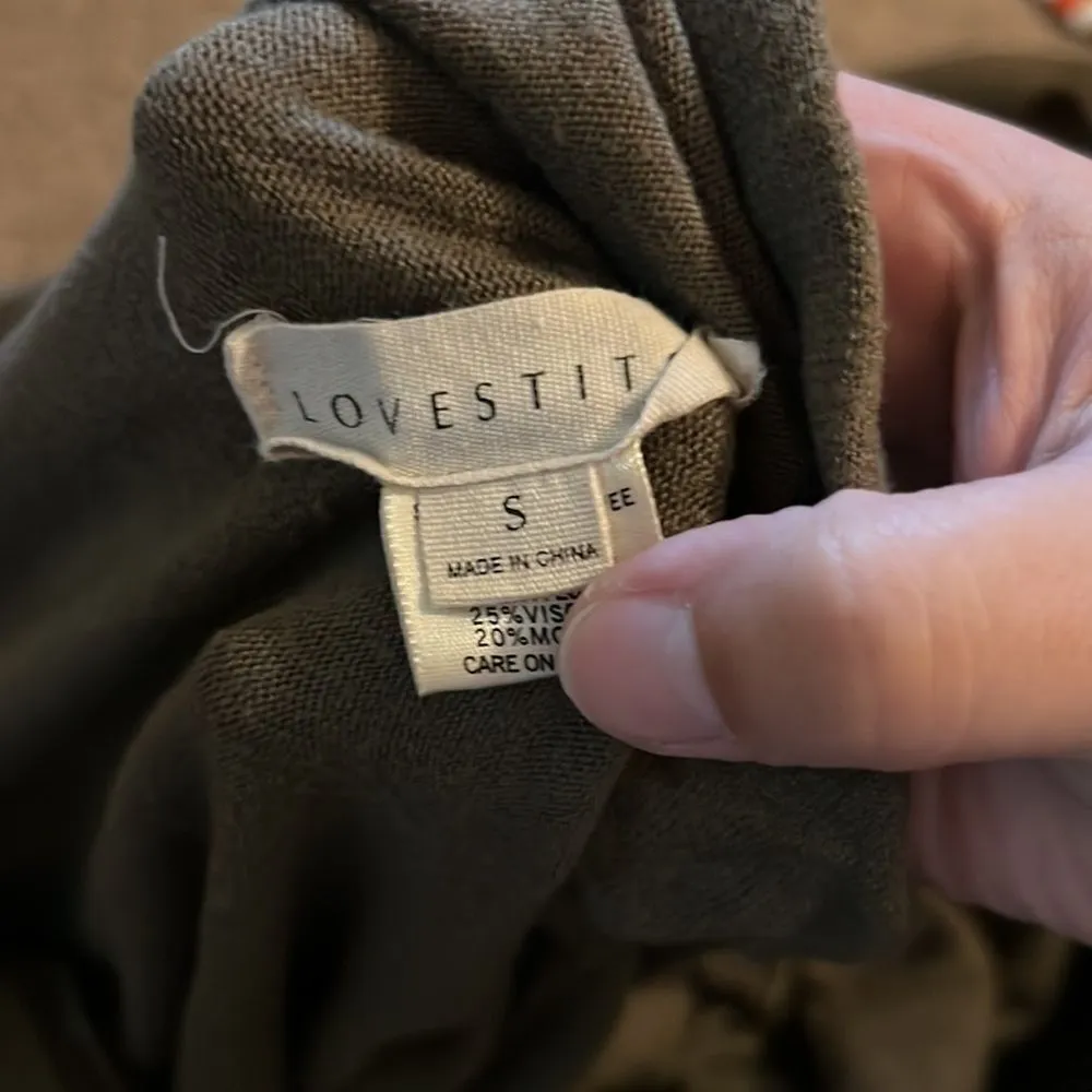 Love stitch small open cardigan Brown - Image 6