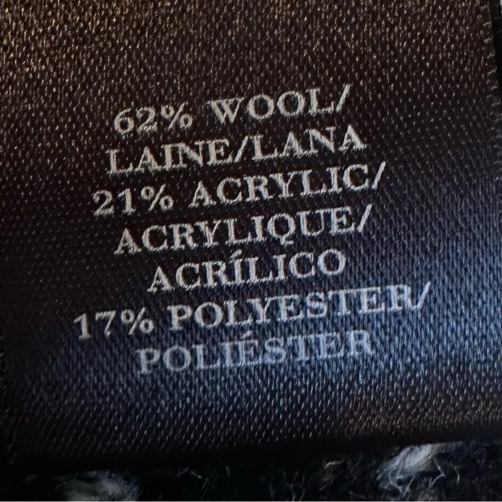 Ann Taylor Wool Blend Chunky Tweed Blazer Women's Medium‎ Black White Zip Front - Image 7