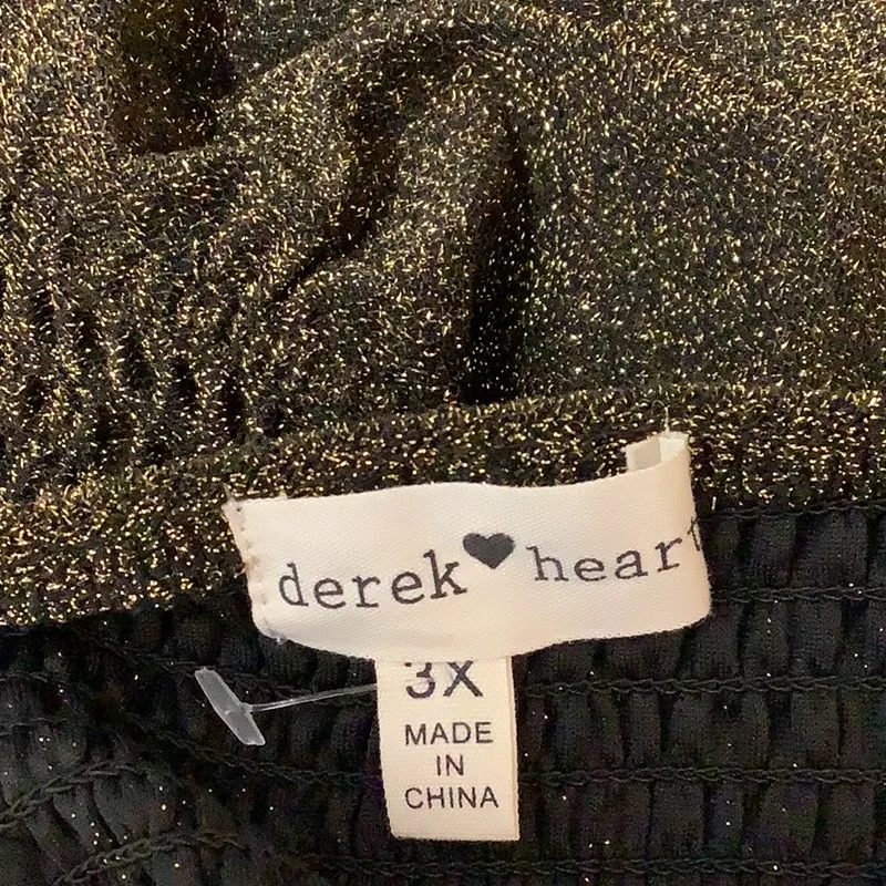 Derek Heart 3X Bandeau Gold Metallic Jumpsuit 70s Disco Style Women Tapered Leg - Image 6