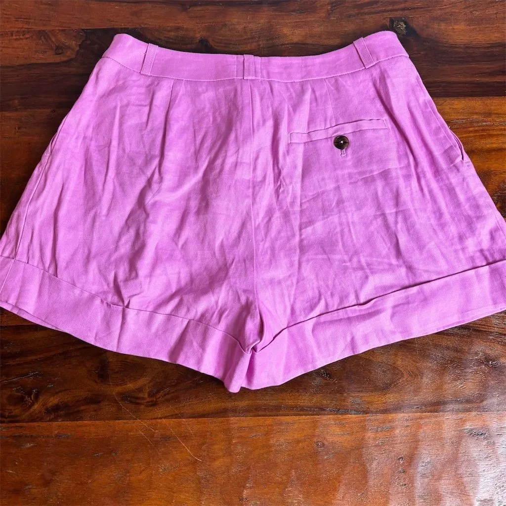 Maeve Women's High-Rise Pink Pleated Front Shorts Size 8 Casual - Image 5