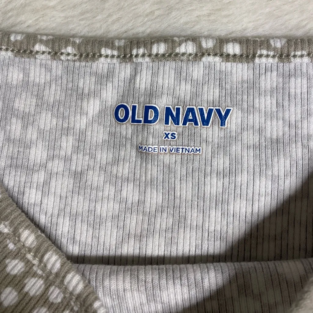 Old Navy Sage Spotted Ribbed Tank Top XS EUC - Image 4