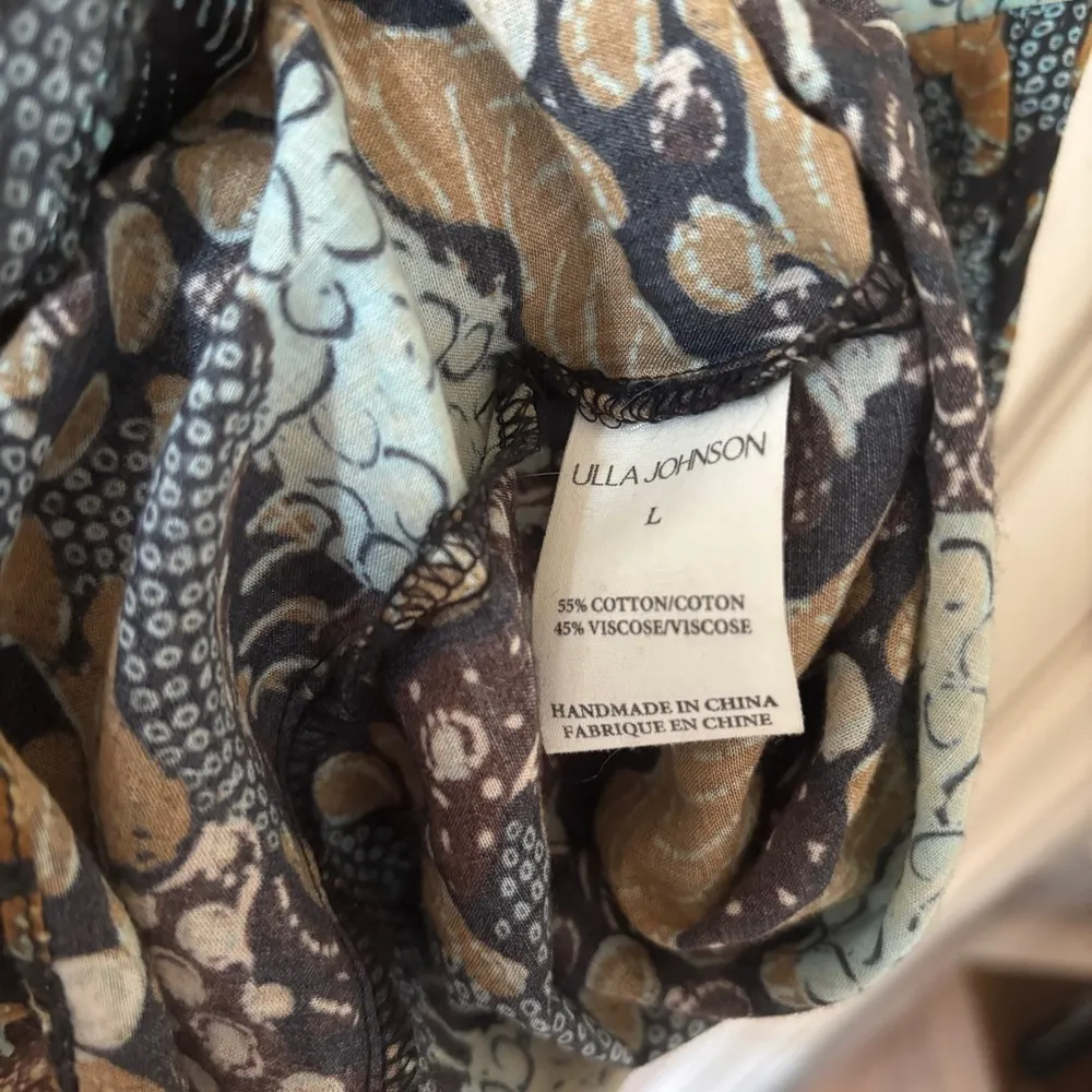 Ulla Johnson Cari Coverup Batik Size Large Maxi Dress Tassel Shoulder Ties Beach - Image 12