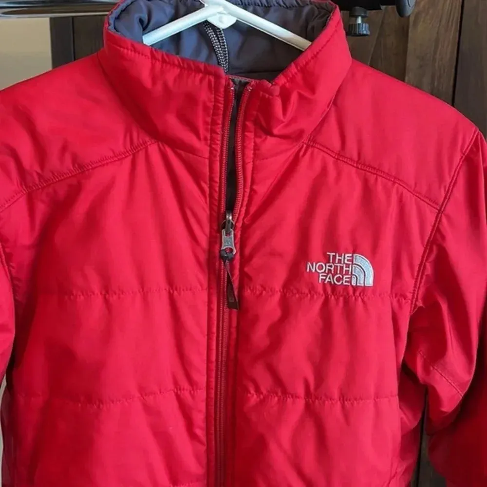 North Face Red Zippered Jacket - Image 2