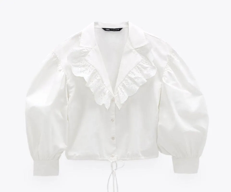 NWT ZARA White Peter Pan Collar Blouse - Image 4