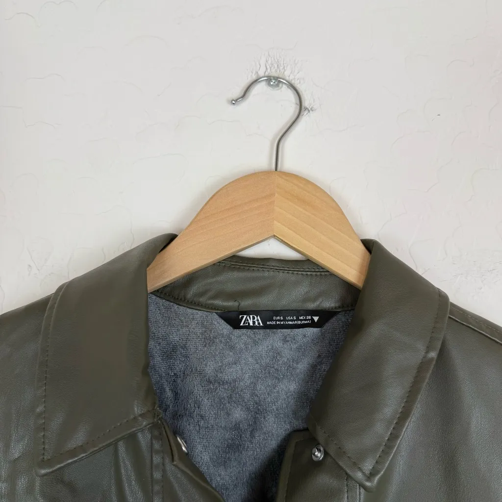 Zara FAUX LEATHER OVERSHIRT - Image 6