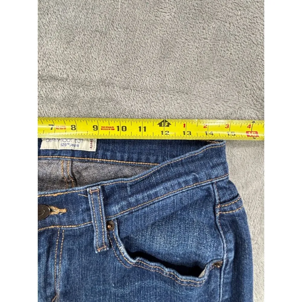 Levis Curvy Boot Cut 529 Jeans Womens Medium Blue Denim - Image 9