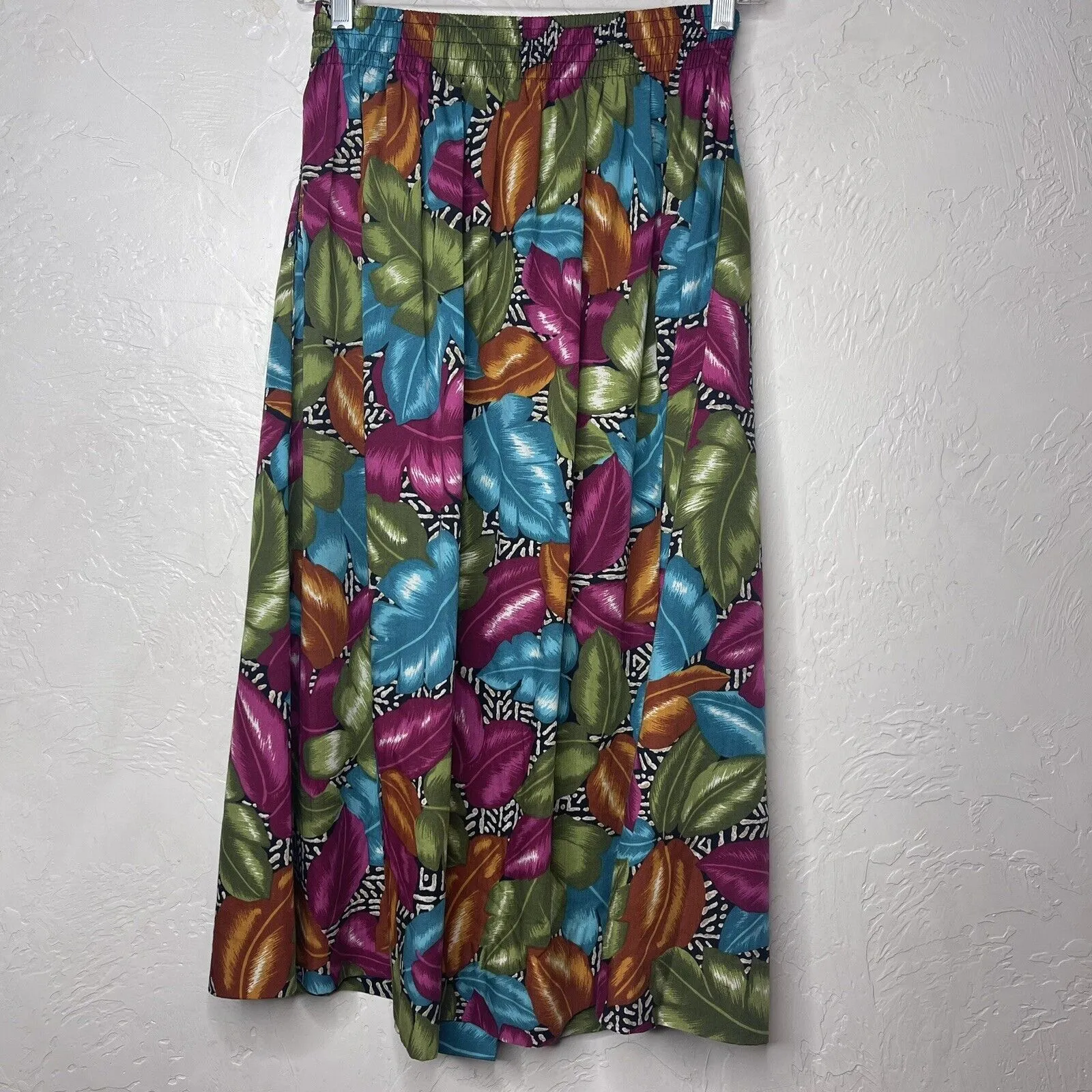 Vintage 90s Cristin Stevens Midi Skirt Size Small Tropical Vacation Cruise USA - Image 5