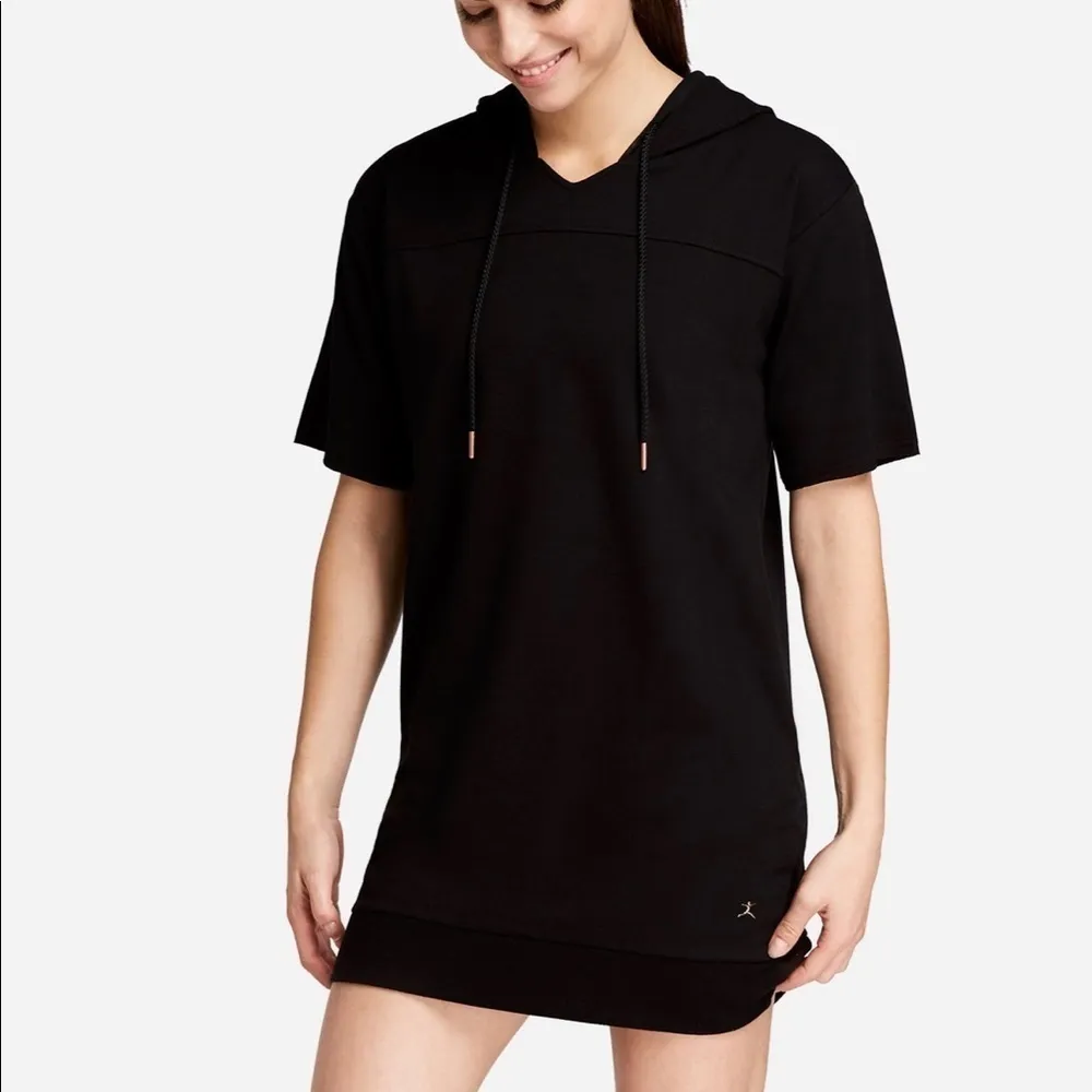 Jenna Dewan x Danskin Oversized Hooded‎ Sweatshirt Dress in Black Size Large - Image 2
