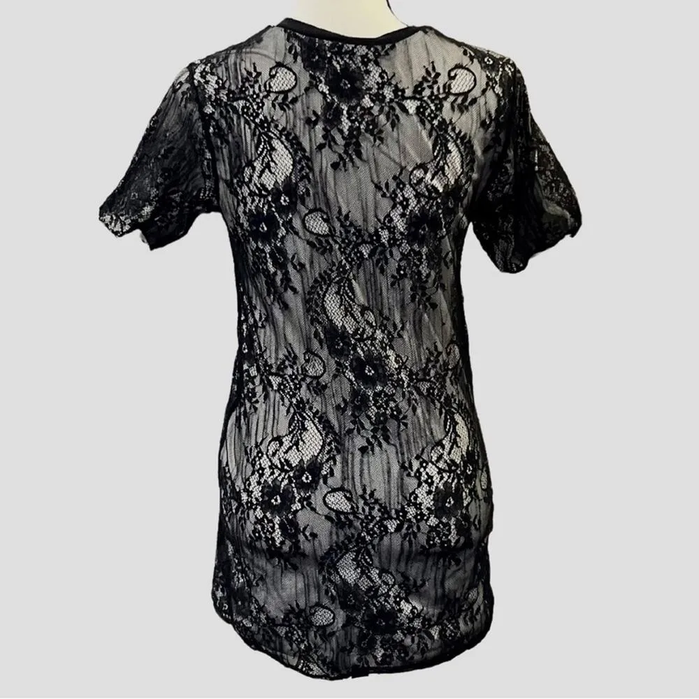 Zara Trafaluc Women's Lace Overlay Tee Dress Size S - Image 2