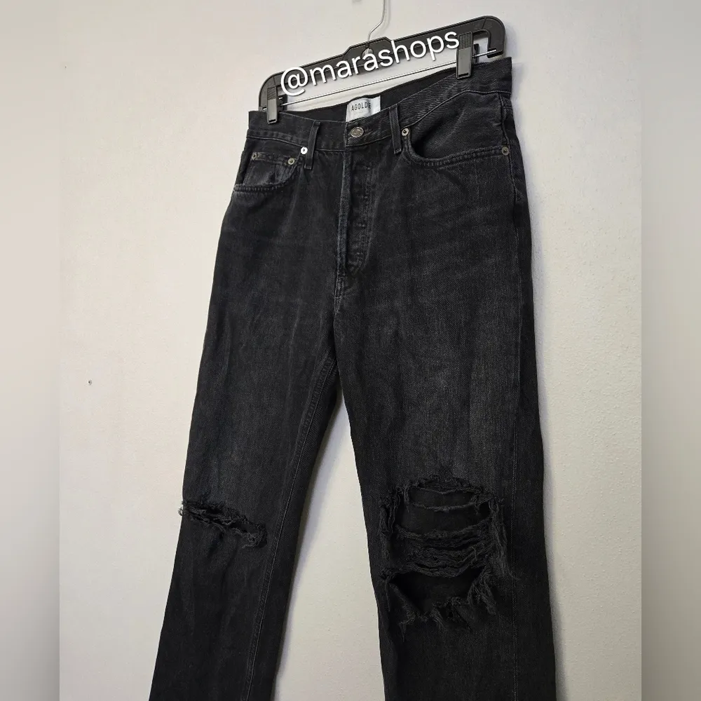 Agolde Lana Straight Black Jeans - Image 5