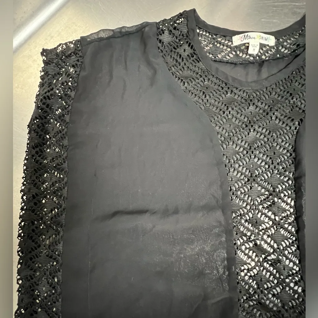 Miken Black Lace Swim Cover Up - Image 3