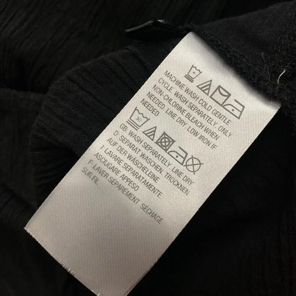 Logo Lavish Black Top Blouse Button Front Women's Size L Emo Gothic Mourn Size L - Image 6