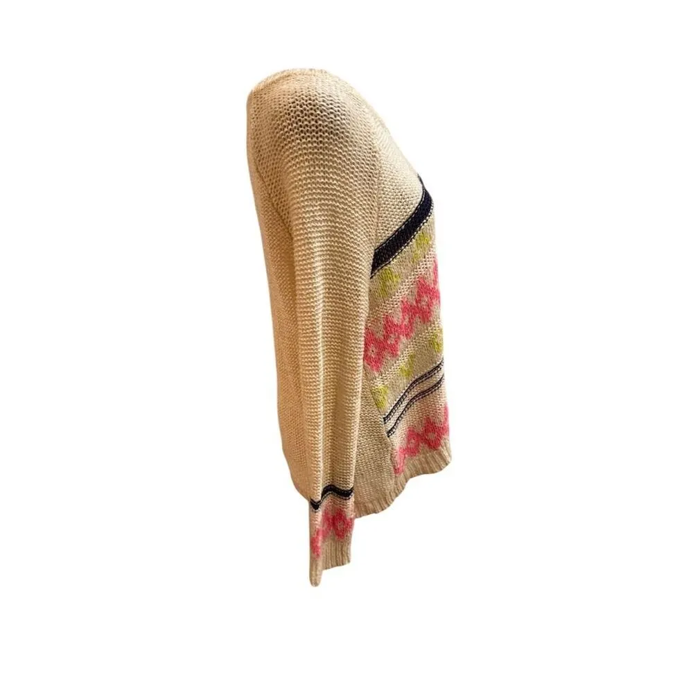 Women's Aztec Print Pullover Sweater Size S Multicolor - Image 2