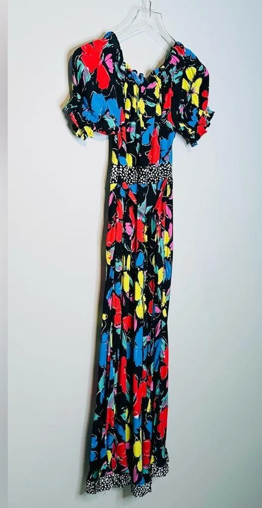 Rixo X Target Black Floral Off Shoulder Maxi Dress Size 2 - Image 10