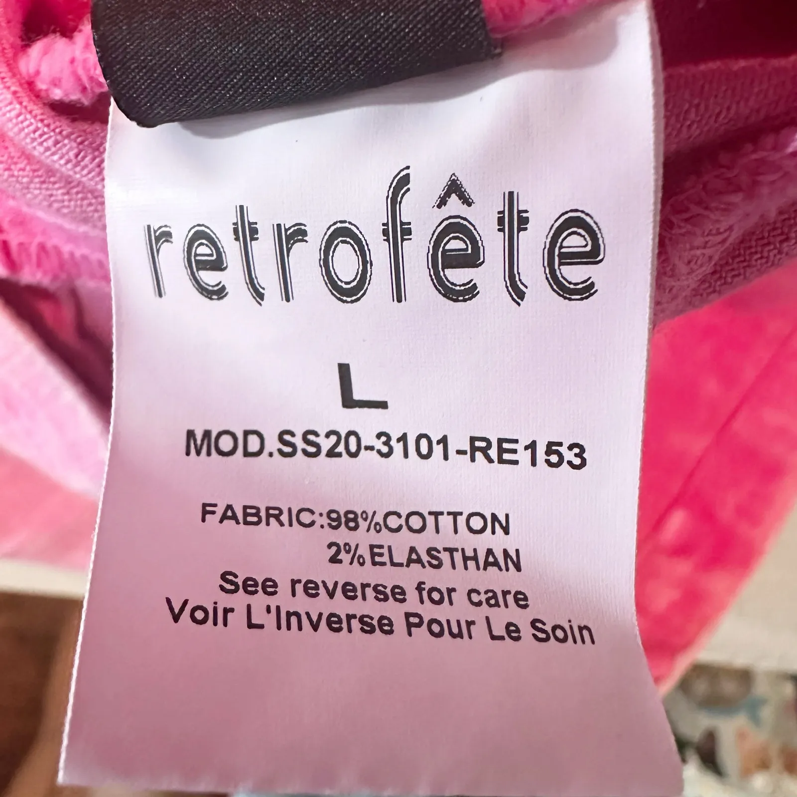 Retrofete Willa Denim Mini Dress Vintage Pink Size Large Stretch Distressed - Image 7