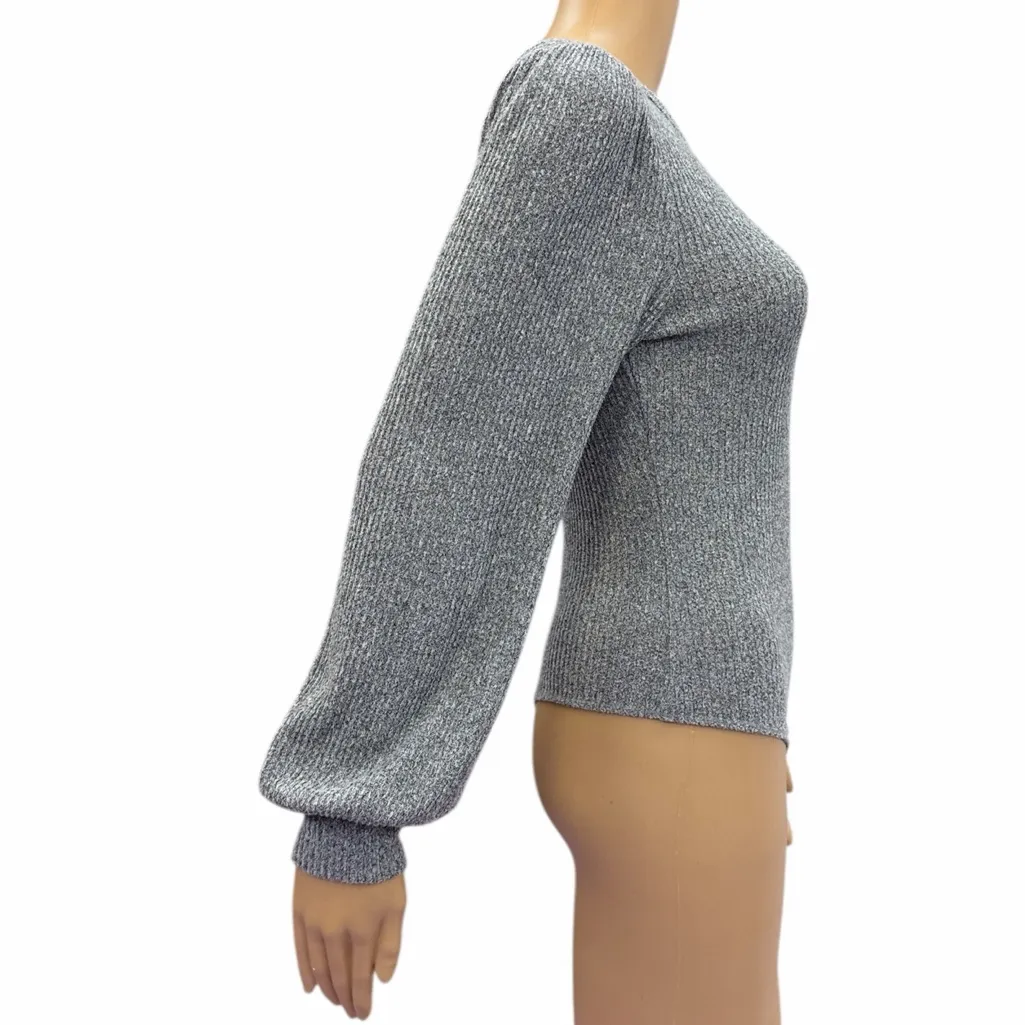 Hollister Womens Gray Balloon Sleeve Bodysuit Top Size Small - Image 4