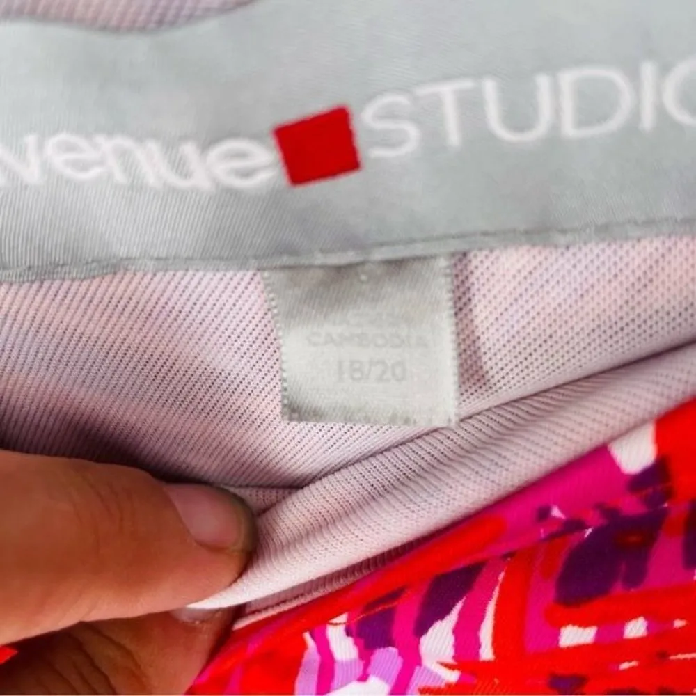 Avenue studio one strap maxi dress palm leaf floral tropical beach vacation summ Red Size XL - Image 5