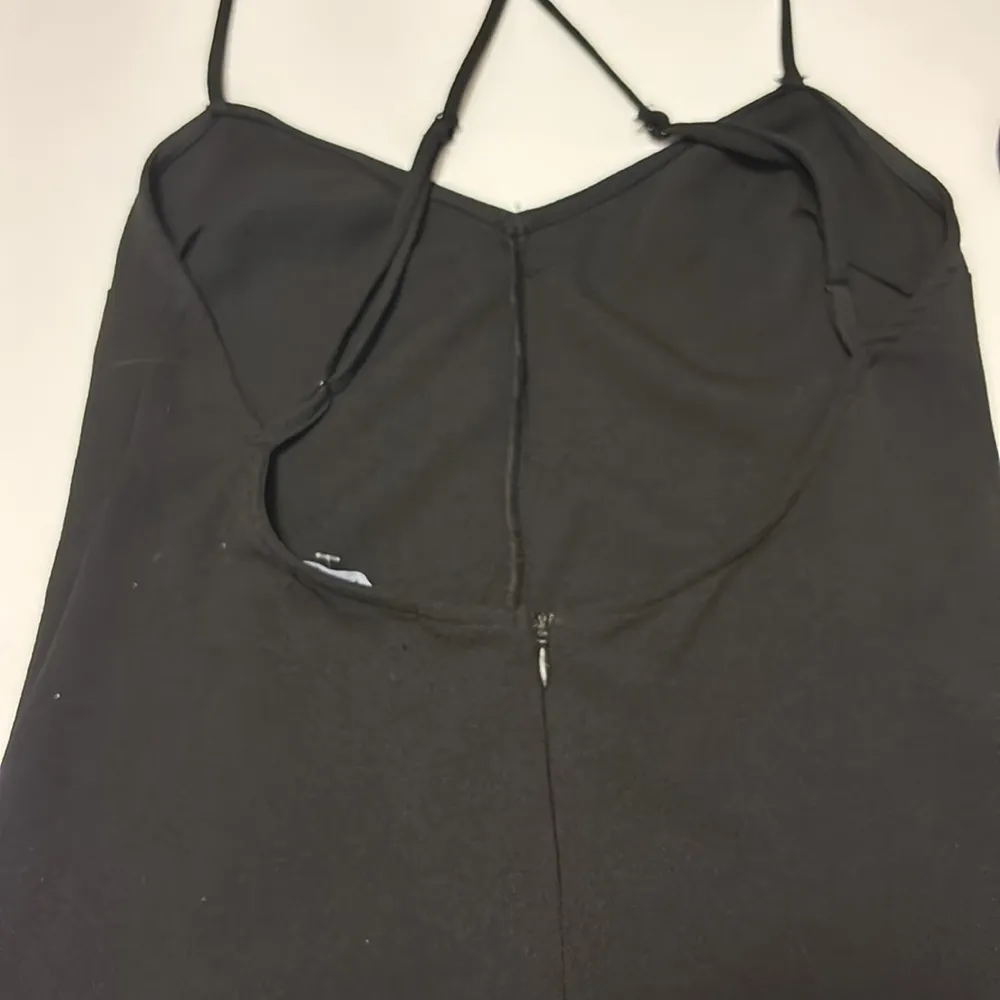 AMERICAN APPAREL SIZE XS BLACK JUMPSUIT WITH ADJUSTED SPAGHETTI STRAPS LOW BACK - Image 4