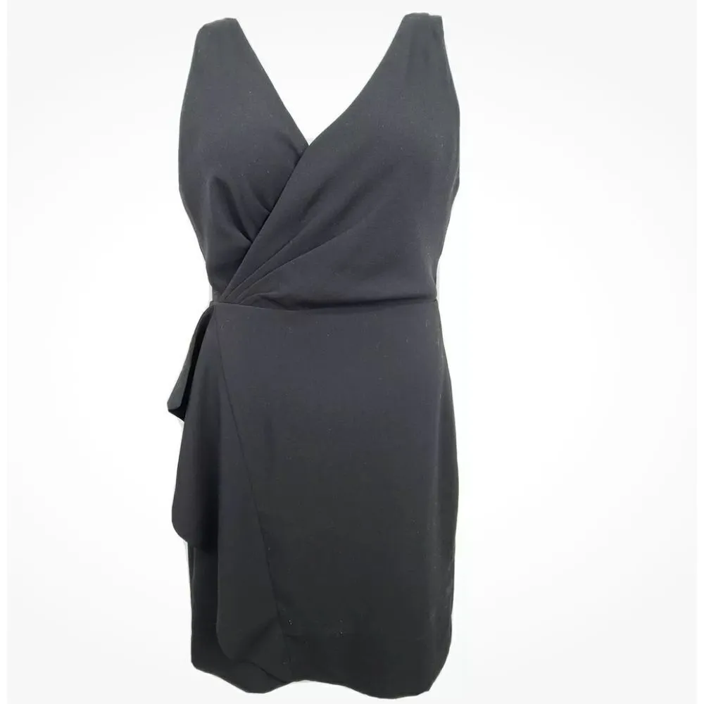J. CREW 365 Side‎ Sash Sheath Dress V-Neck Sleeveless Crepe Black Size 10 NEW - Image 3