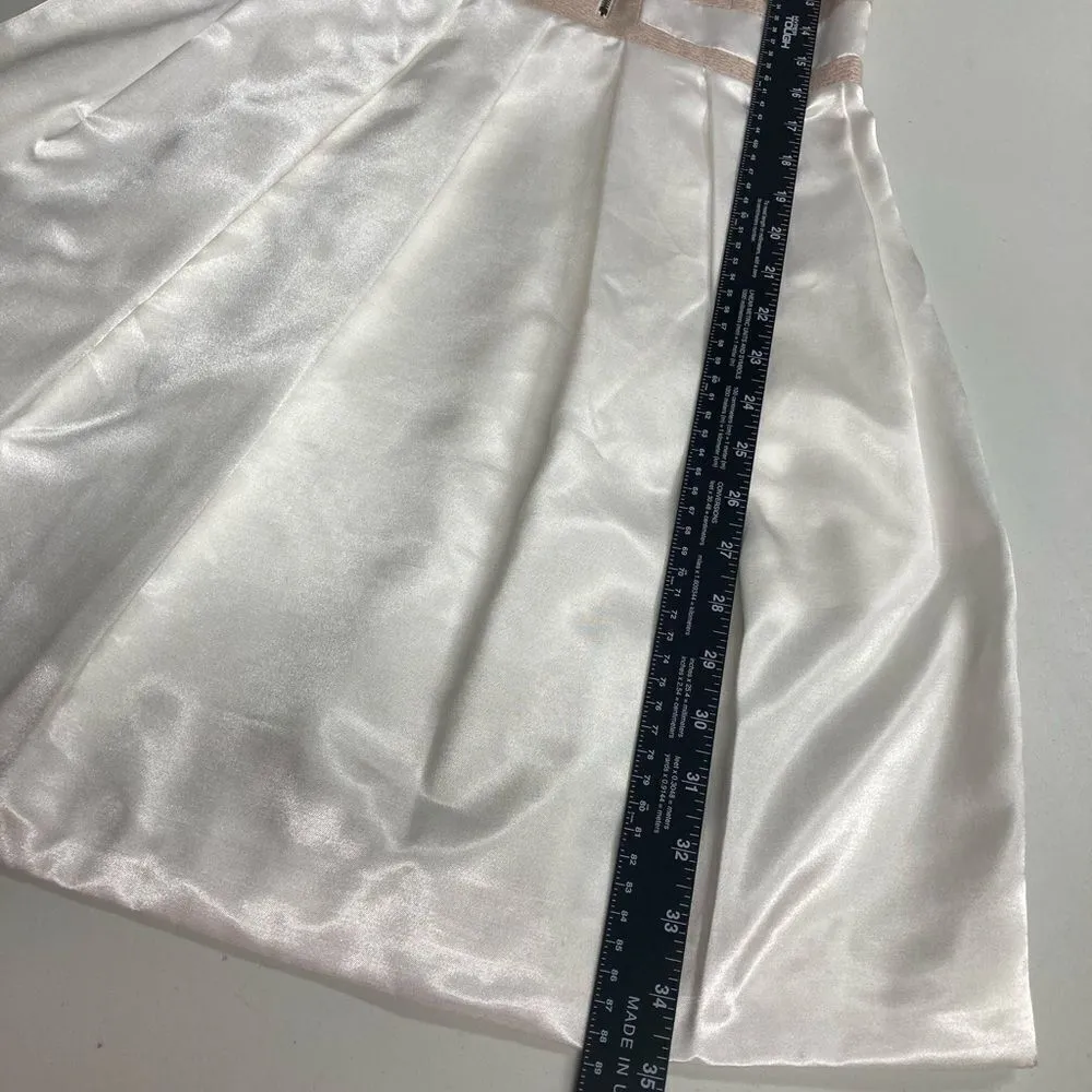 GIANNI BINI, Ivory‎ & Tan dress, Sz 0, Party, 1/2 exposed zipper in front - Image 10