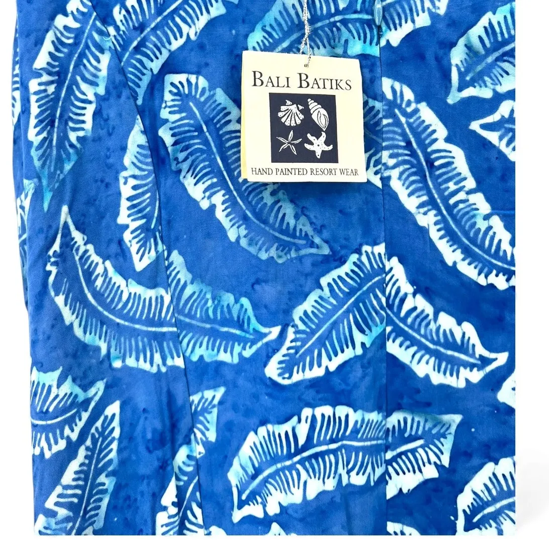 NWT BALI BATIKS XS Dress Sundress Tank Sleeveless Hand Painted Resort Wear Beads Blue - Image 5