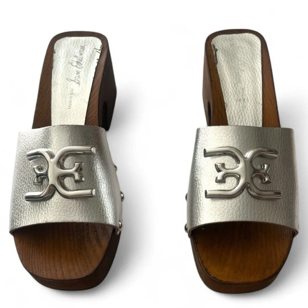 Sam Edelman  7 Francina Studded Slip-On Platform Sandals Clogs Slip On Metallic - Image 4