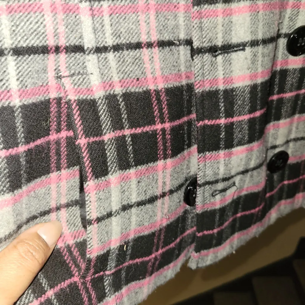 VS PINK Y2K Style Winter ‘09 Plaid Peacoat Size Medium - Image 4
