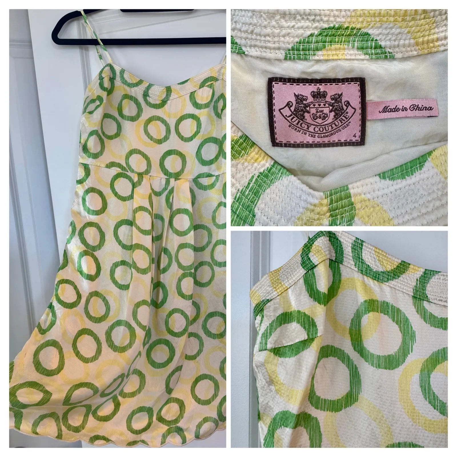 VTG Juicy Couture 100% Silk Babydoll Dress Fairy Festival Boho Sz 4 NO Belt - Image 2