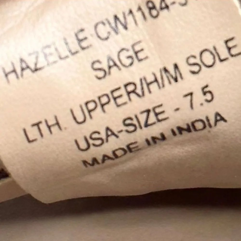 Crevo Hazelle Block Heel Mules Size 7.5 Sage Slip On Leather Suede Sandal Green - Image 7