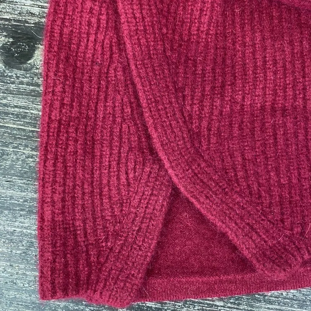 Design History 100% Cashmere Burgundy Red Drape Cowl Neck Vintage Sweater S - Image 5