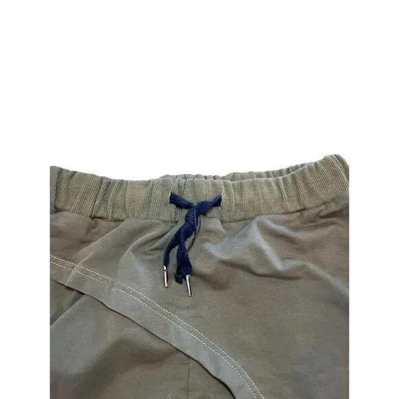 NWOT Army Green Loose Fit Asymmetrical‎ Elastic Drawstring Waist Joggers Small - Image 3