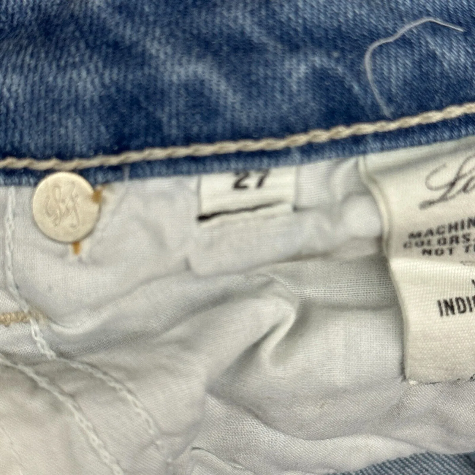 Lovers & Friends Jeans Women 4 27" Blue Ricky Skinny Distress Destroyed Thrashed - Image 8