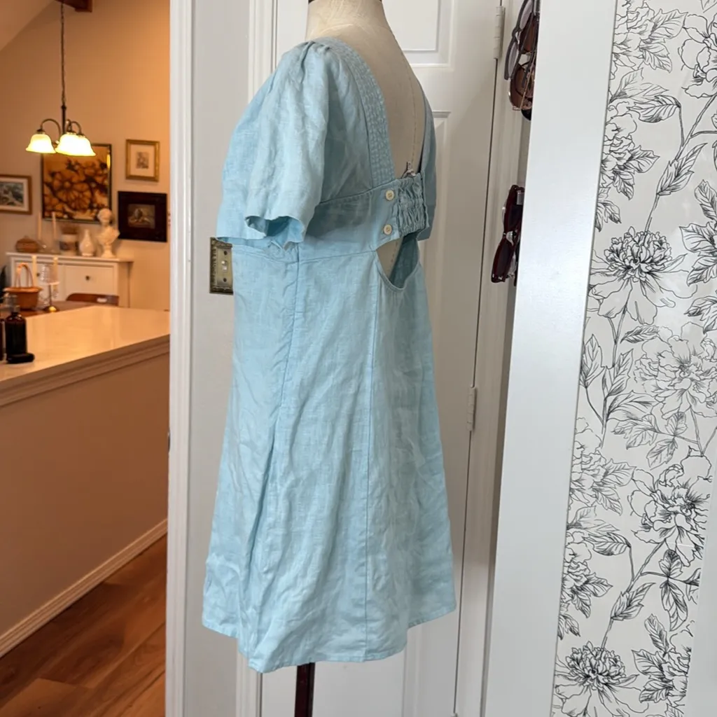 Madewell linen square neck mini dress - Image 6