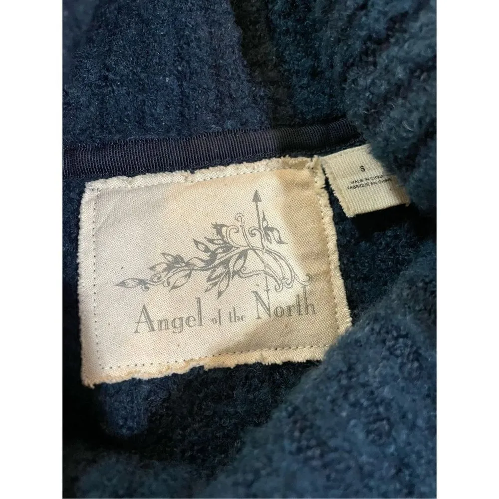 Anthropologie Angel Of The North Cowl Neck teal Sweater size small - Image 3