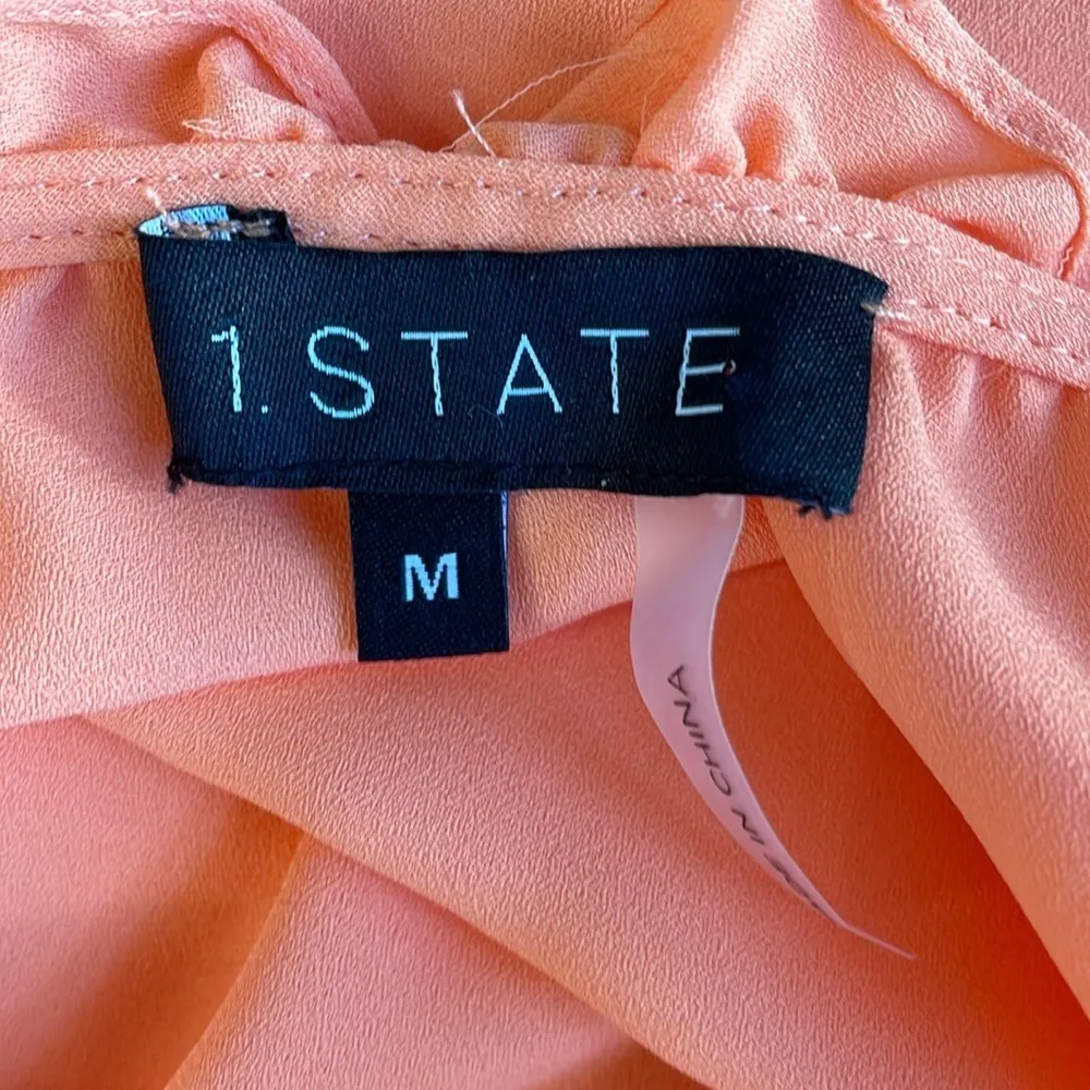 1.State Orange Ruffle Sleeve Cold Shoulder Blouse - Image 5