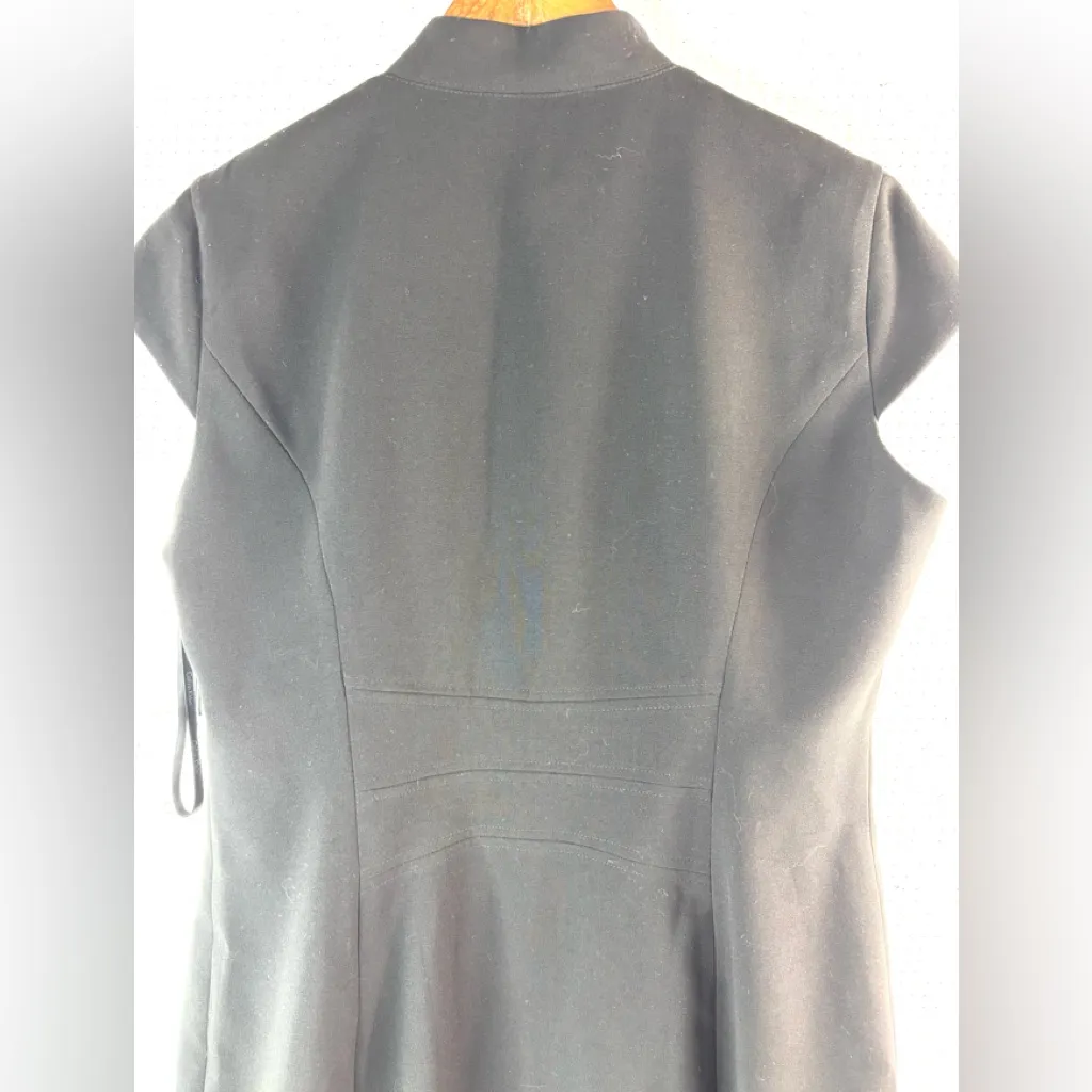 Calvin Klein 12 Crossover V-Neck Above Knee Black Mini Dress - Funeral - Image 8
