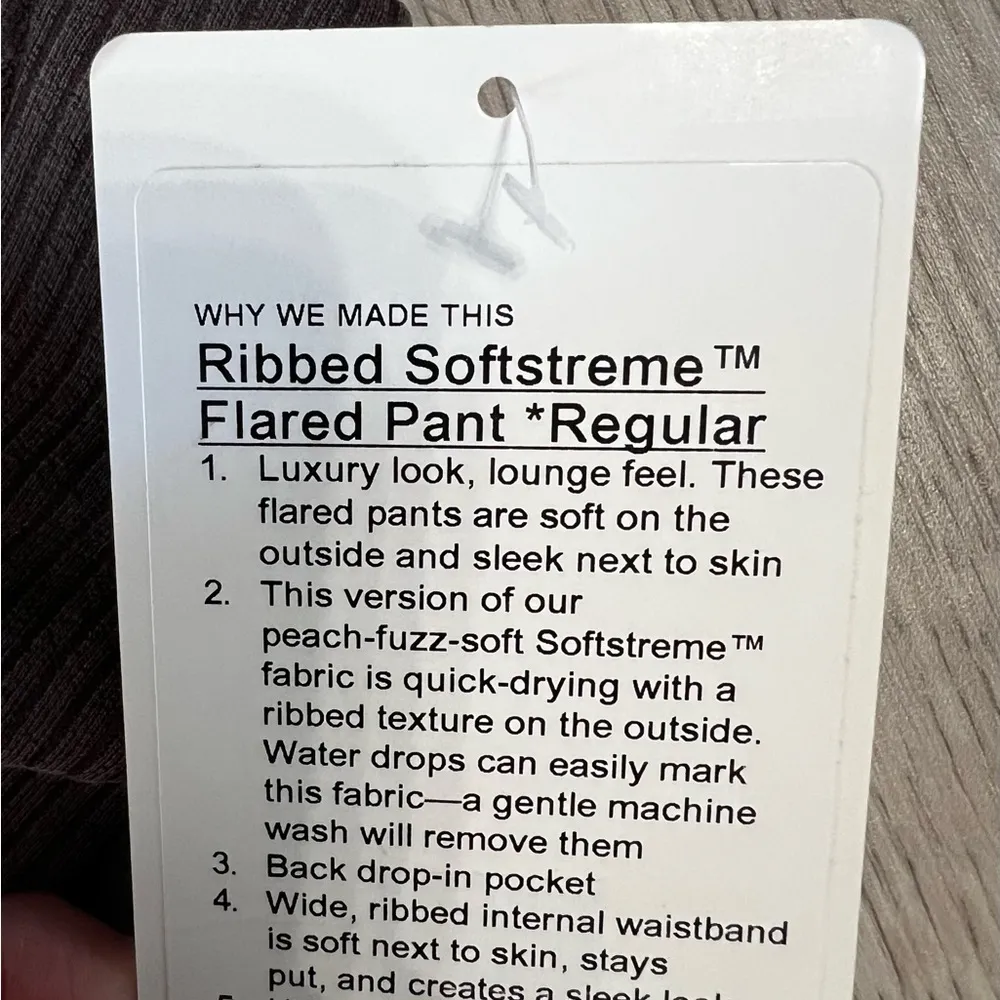 NWT Lululemon Ribbed Softstreme Flared Pant Regular Size 4 Espresso - Image 3