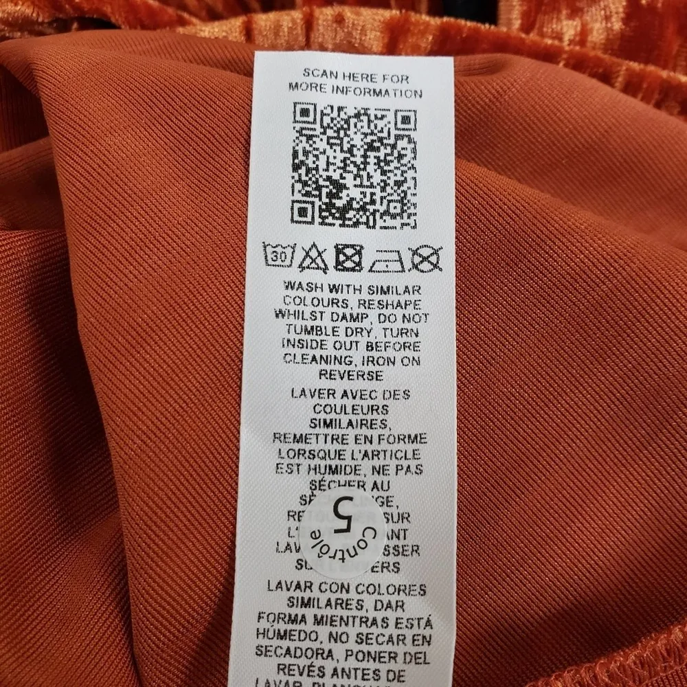 TOPSHOP Womens 6 Balloon Sleeve Velvet Minidress in Orange NEW Fits like 2-4 - Image 14