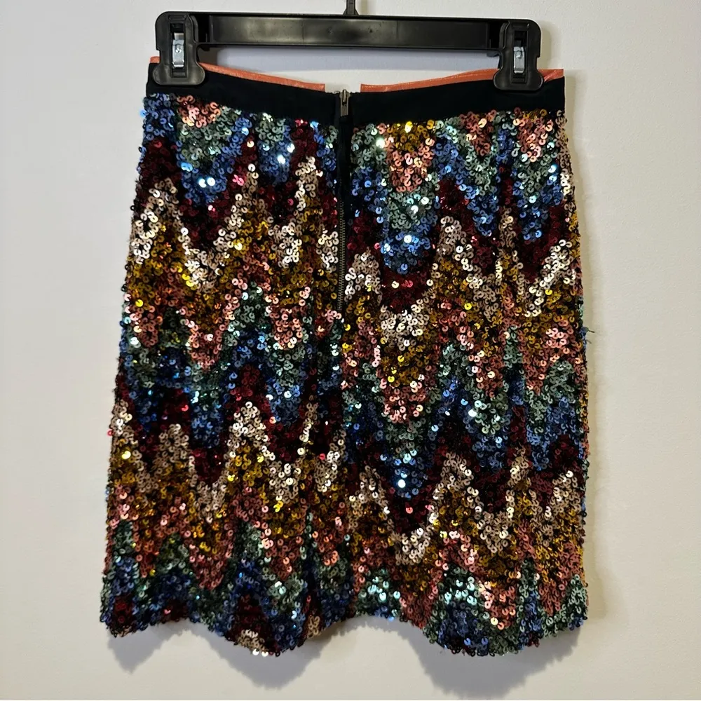 maeve by anthropologie zig zag sequin skirt size 0 - Image 3