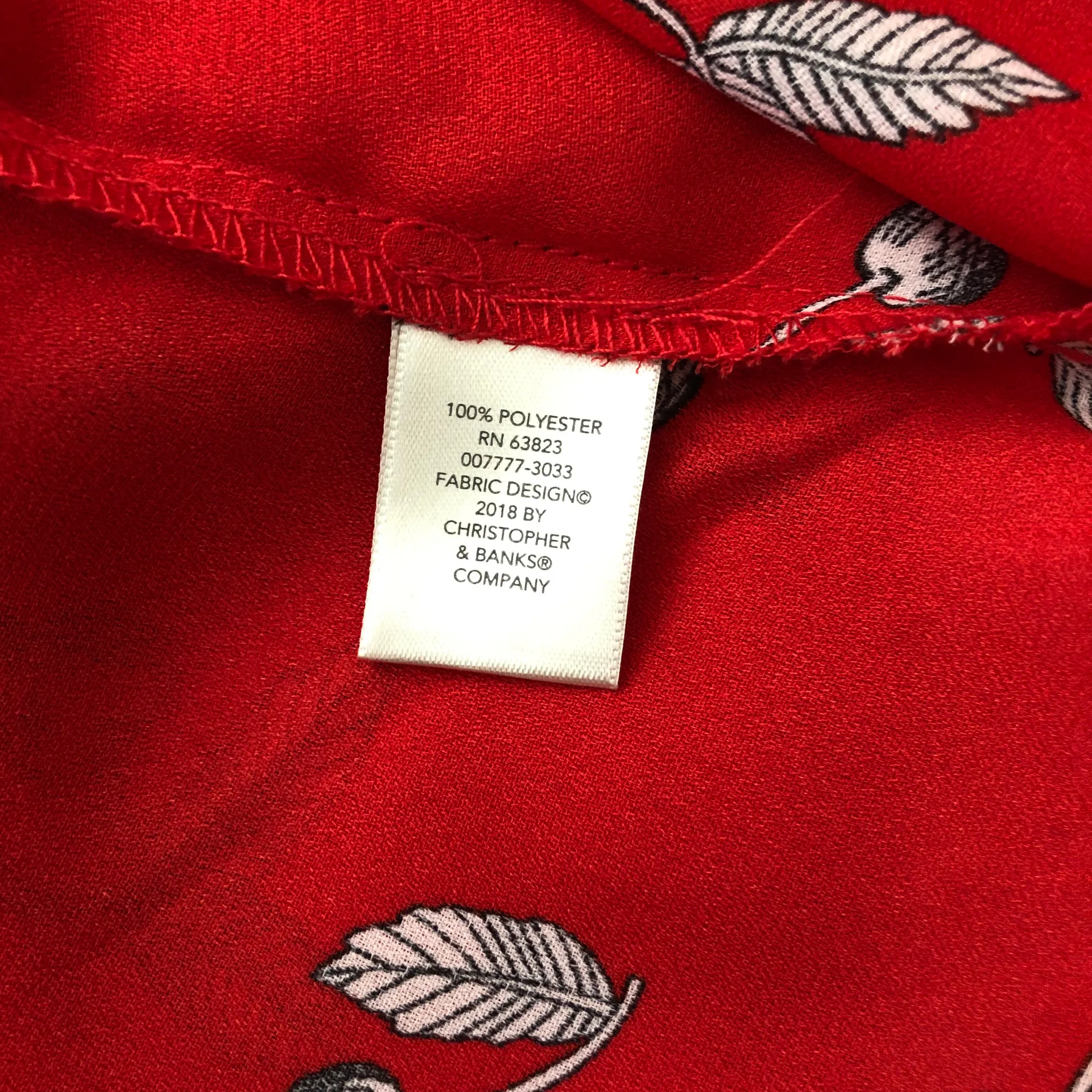 Christopher & Banks Red Cherry Printed Button Down Tank - Image 8