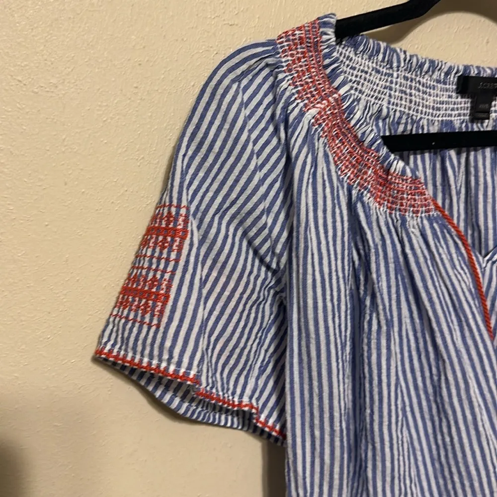 J.Crew J.‎ Crew Embroidered Tie-Front Tunic Size XXXS - Image 5