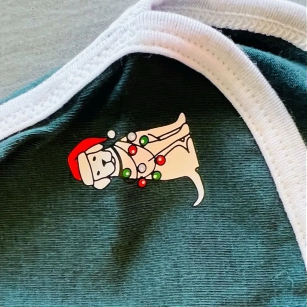 🎄🐶Victoria’s Secret PINK Cotton Dorm Boyshort Forest Green Dog Lights Graphic S - Image 6