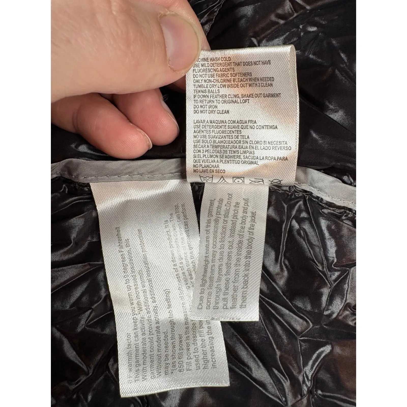 Andrew Marc Women Packable Lightweight Down Puffer Coat Hooded Metallic Bronze M - Image 9