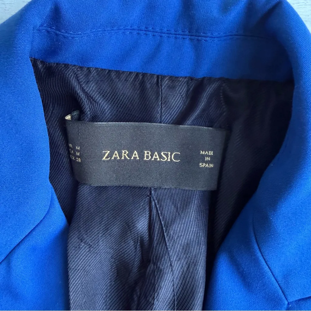Zara Royal Blue Women's Puff Sleeve Jacket M - Image 3
