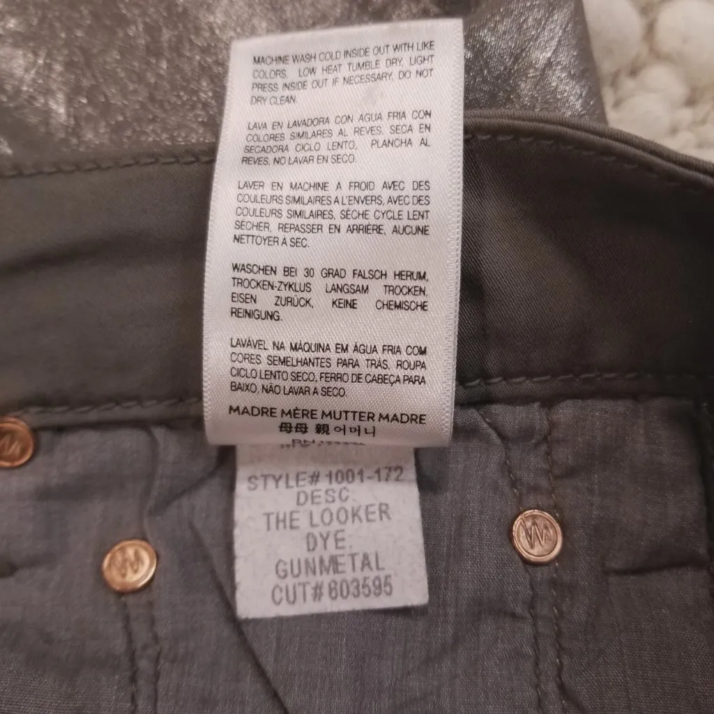 Mother The Looker Jeans Disturbing the Peace Gunmetal Sz 26 - Image 8