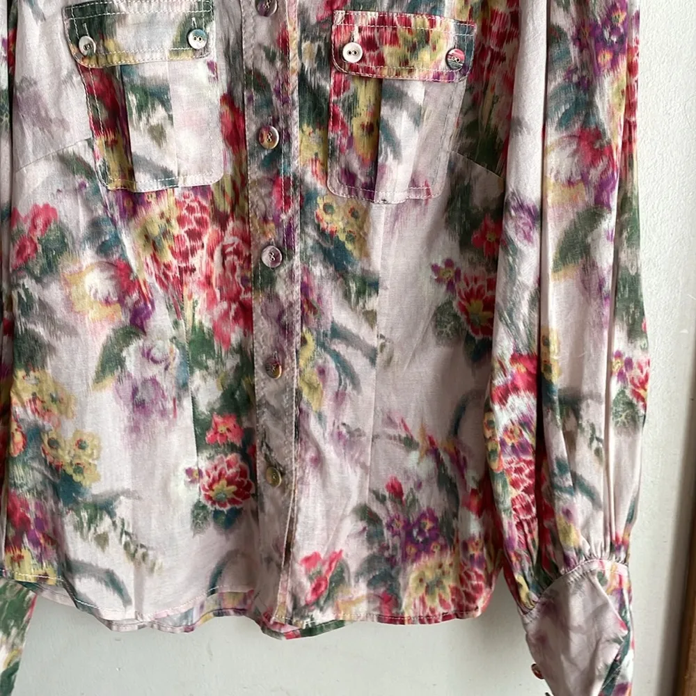 Zimmermann Wavelength Billow Sleeve Shirt in Multi - Image 5